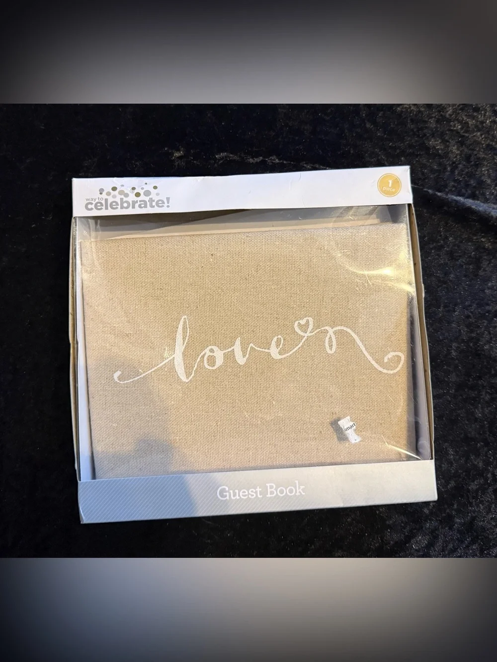 Love Script Guest Book Neutral Linen Wedding Guest Book NWT